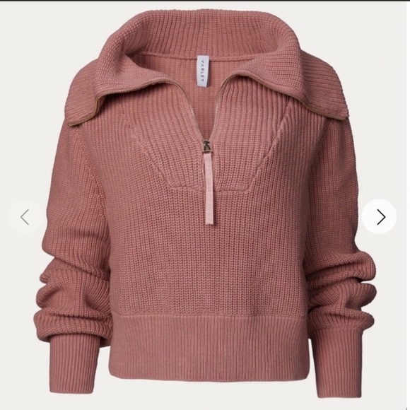 Varley Sweaters - Anthropologie VARLEY Rose Mentone Half Zip Knit Pullover Sweater